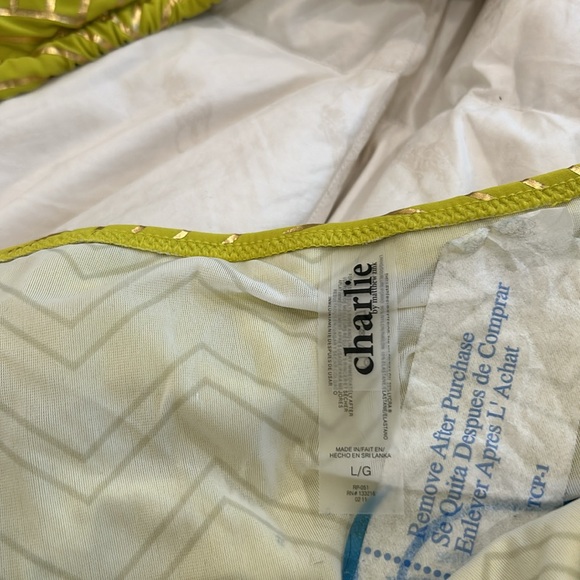 Charlie by Matthew Zink Two Piece Yellow Bikini Set Size Large - Picture 5 of 8